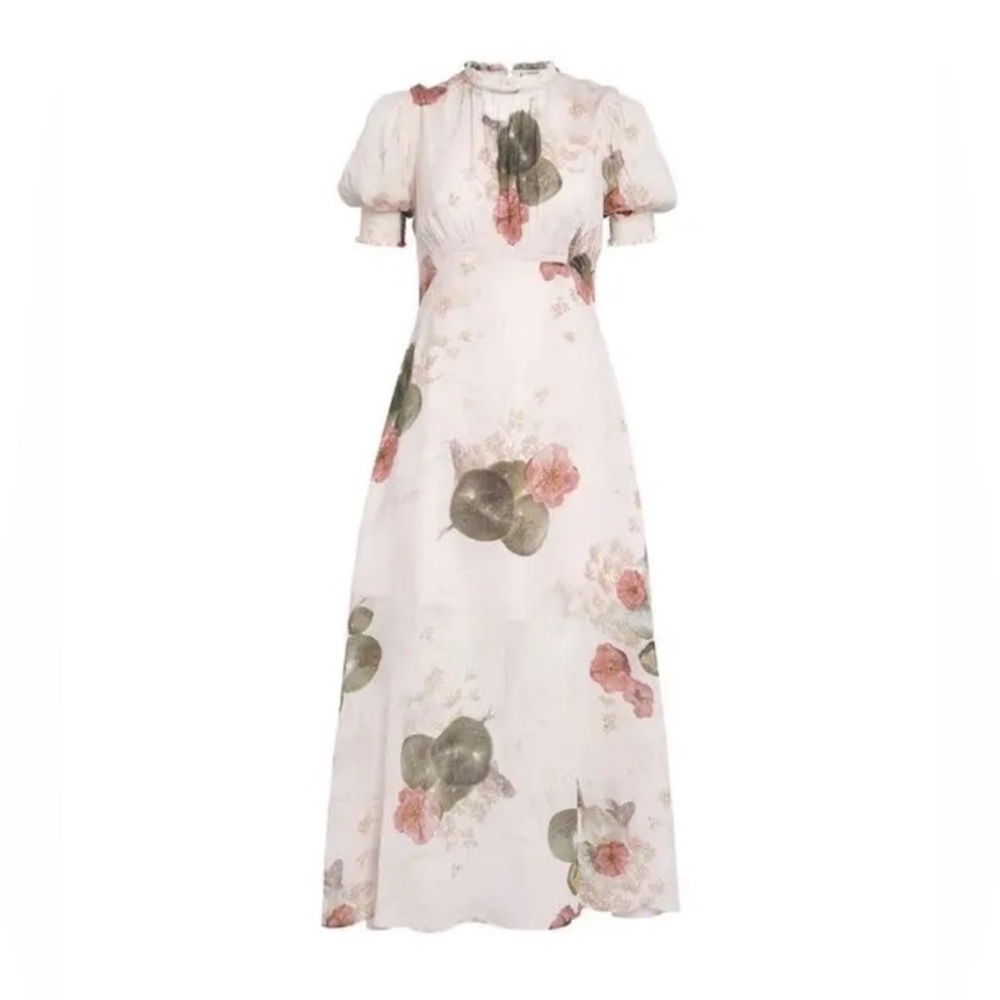 All Saints Laverna Asago Pink and Green Floral Maxi Dress